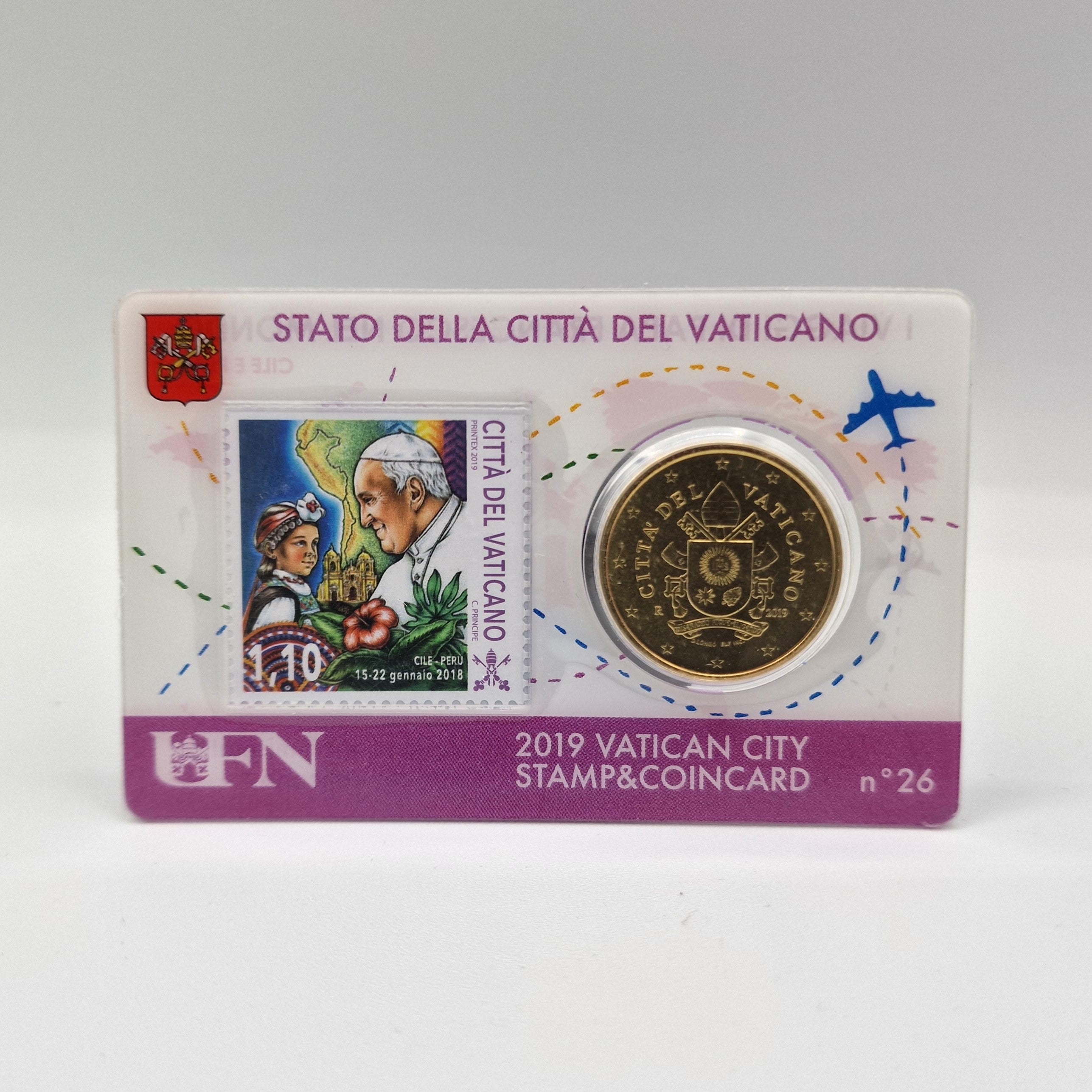 2019 50 Cent - Vaticano Coincard N26 c/ selo